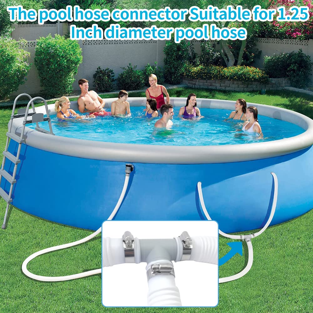 MEZYJIUCOM Pool Hose Connector T Joint grey model