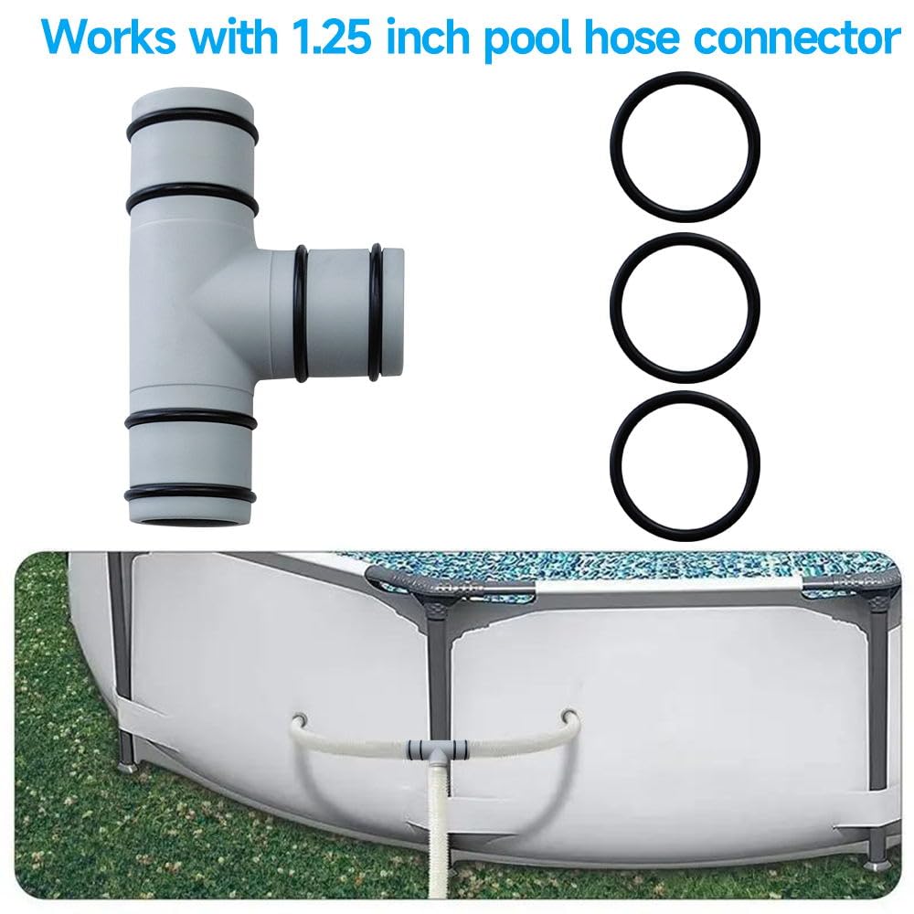 MEZYJIUCOM Pool Hose Connector T Joint with hoses attached