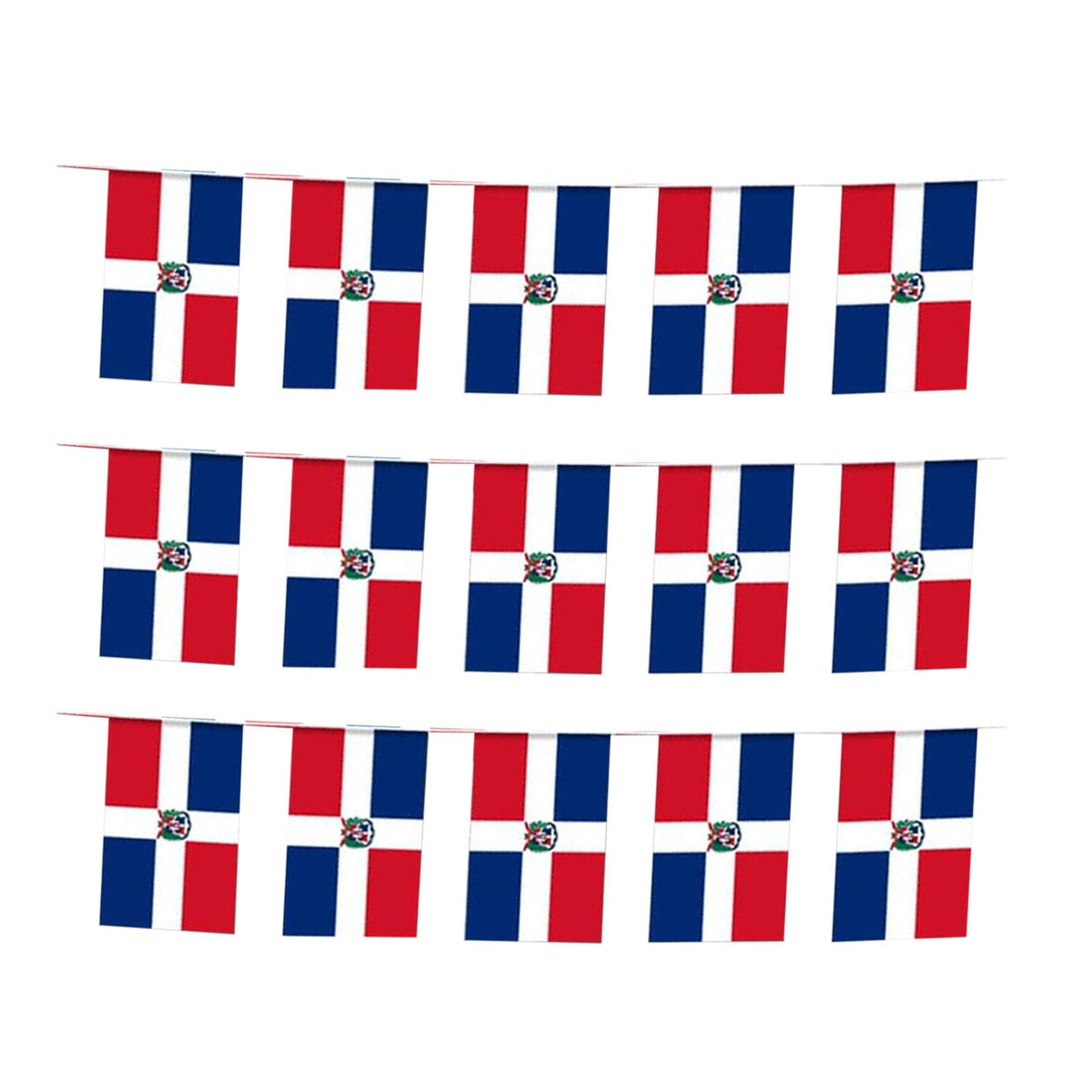 mflagperft Dominican Mini String Flags 30Pcs front view
