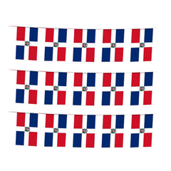mflagperft Dominican Mini String Flags 30Pcs front view
