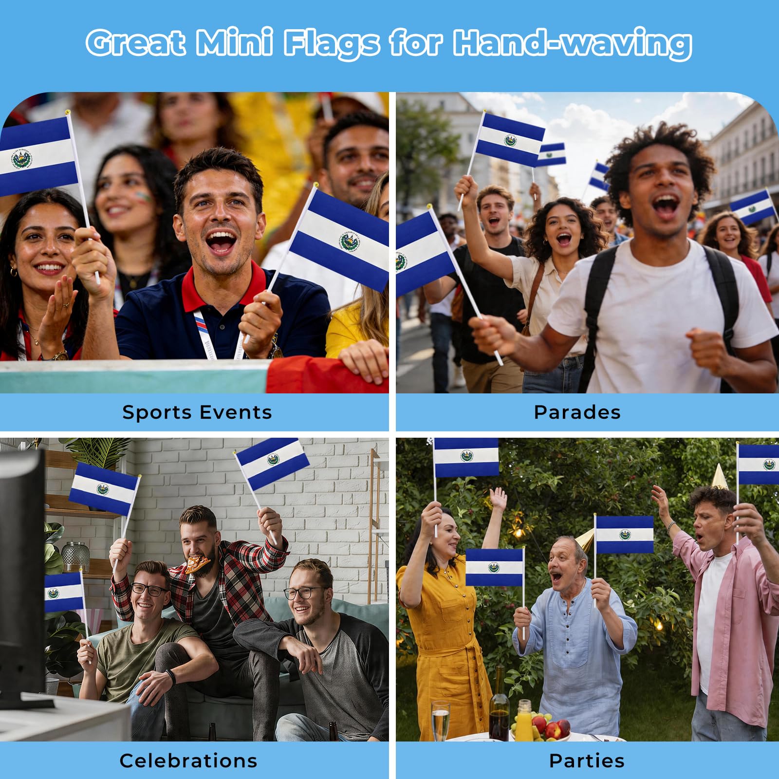 mflagperft El Salvador flag pack showing 12 flags