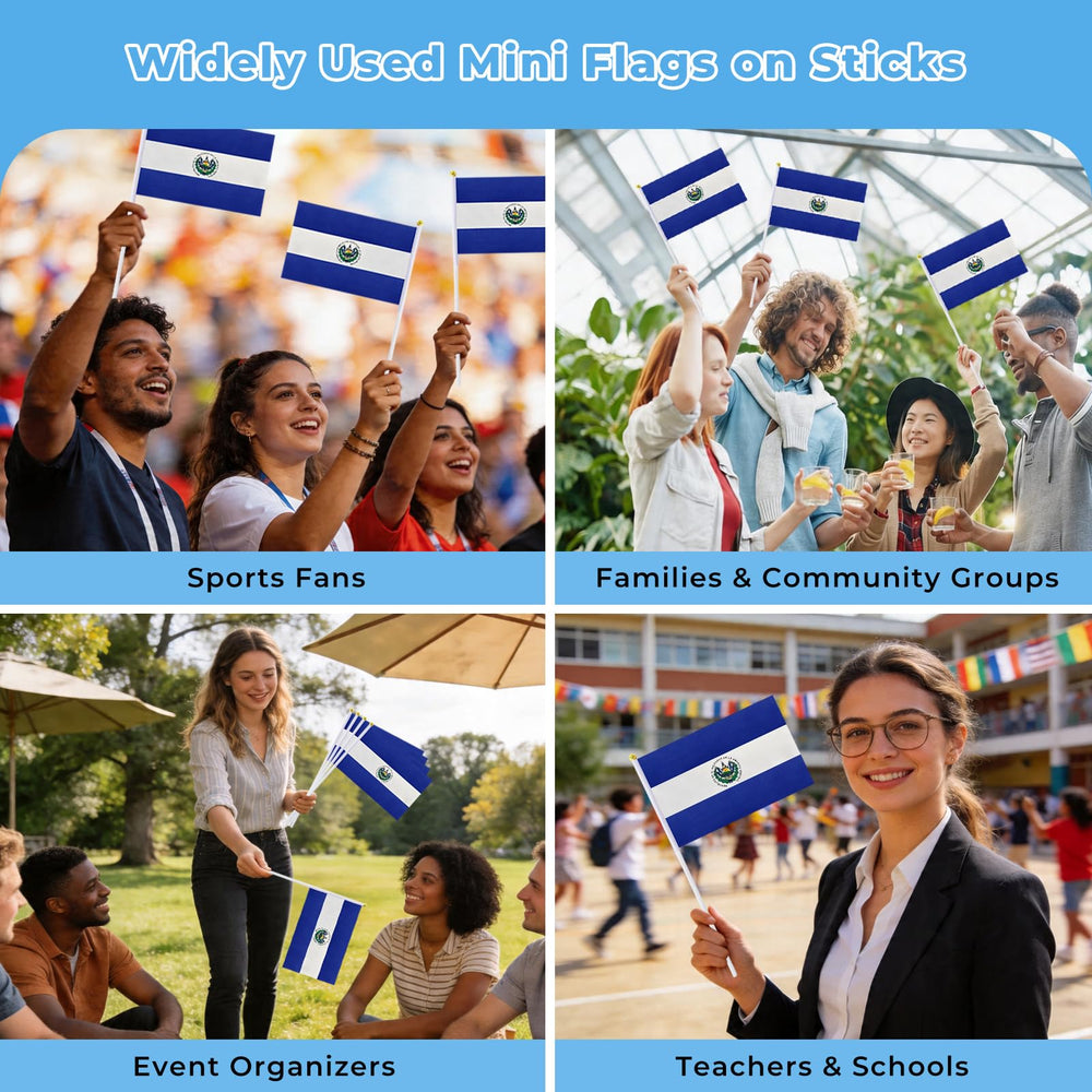 mflagperft El Salvador flags at a sporting event