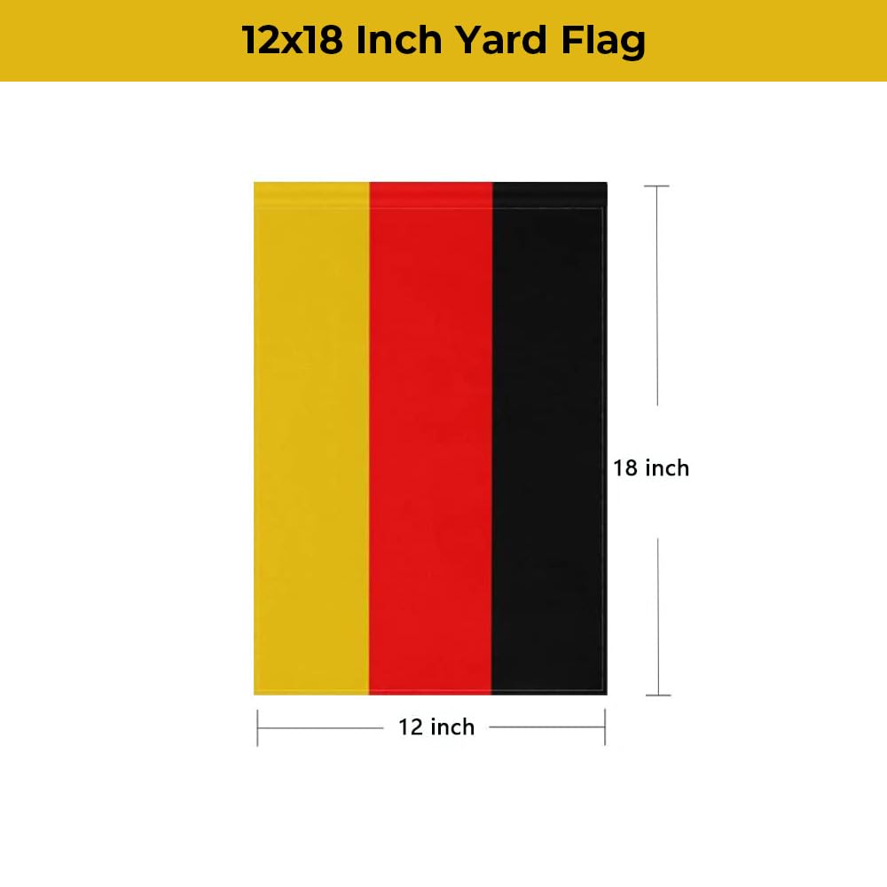 mflagperft Germany flag displayed in a garden