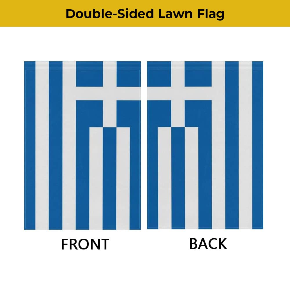 mflagperft Greece Garden Flag back view with double-sided print