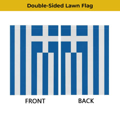 mflagperft Greece Garden Flag back view with double-sided print