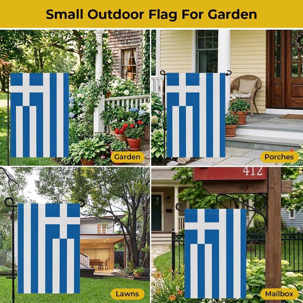 mflagperft Greece Garden Flag with a porch background