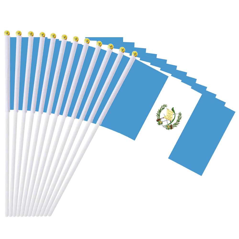mflagperft Guatemala Flags on Stick front view with 12 flags
