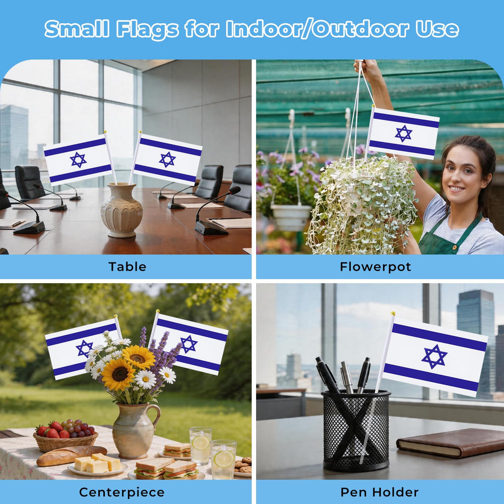 mflagperft handheld flags in a flower pot decoration