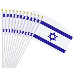 mflagperft handheld Israeli flag on a stick front view