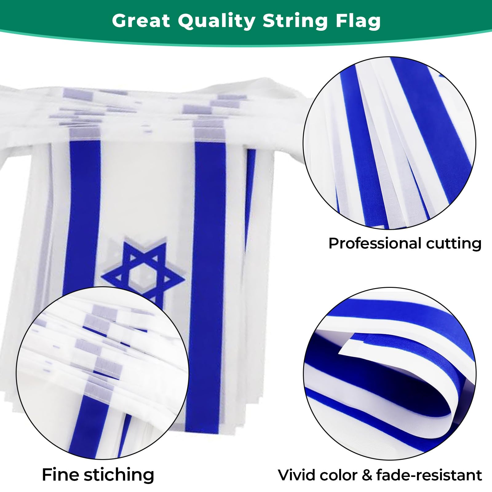 mflagperft Israel flags hanging on a fence
