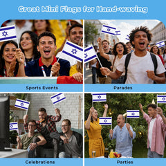 mflagperft Israeli flags at a celebration event