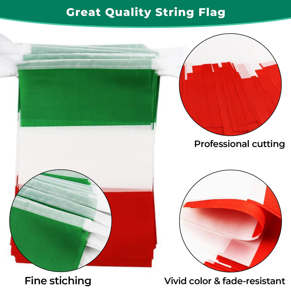 mflagperft Italy Mini String Flags close-up of fabric