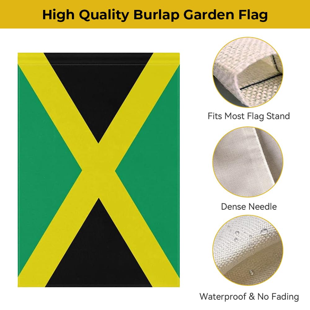 mflagperft Jamaica Garden Flag close-up of burlap-style texture