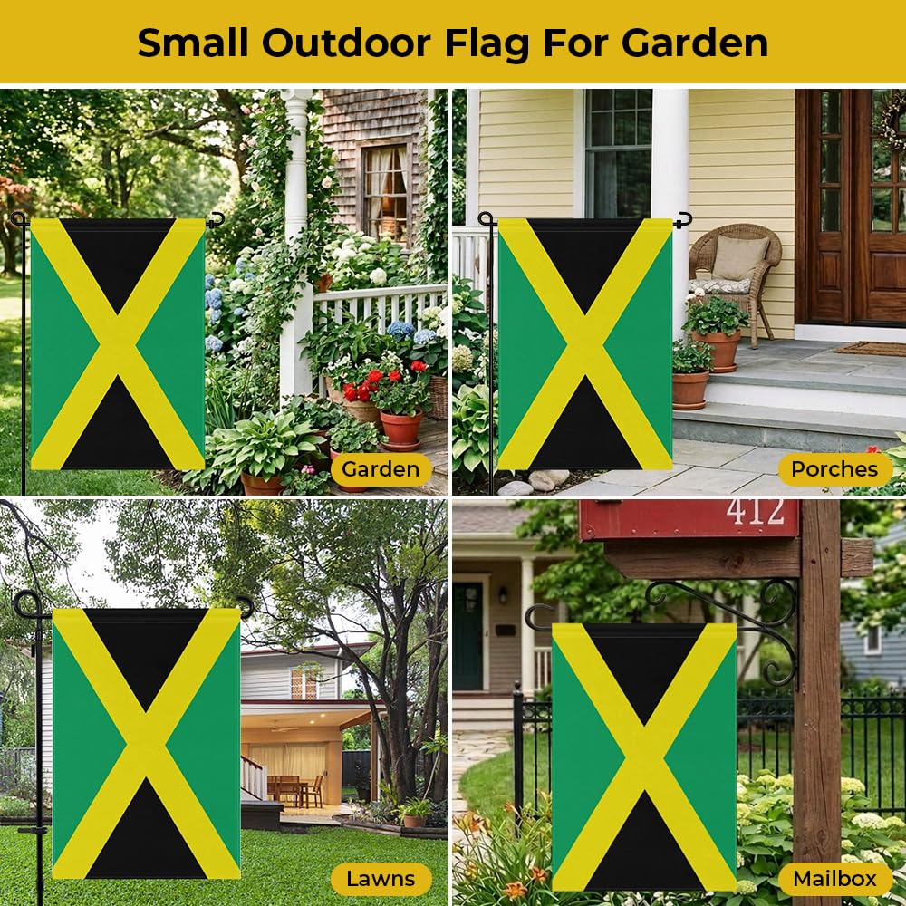 mflagperft Jamaica Garden Flag in outdoor setting