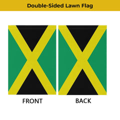 mflagperft Jamaica Garden Flag side view showing double-sided print