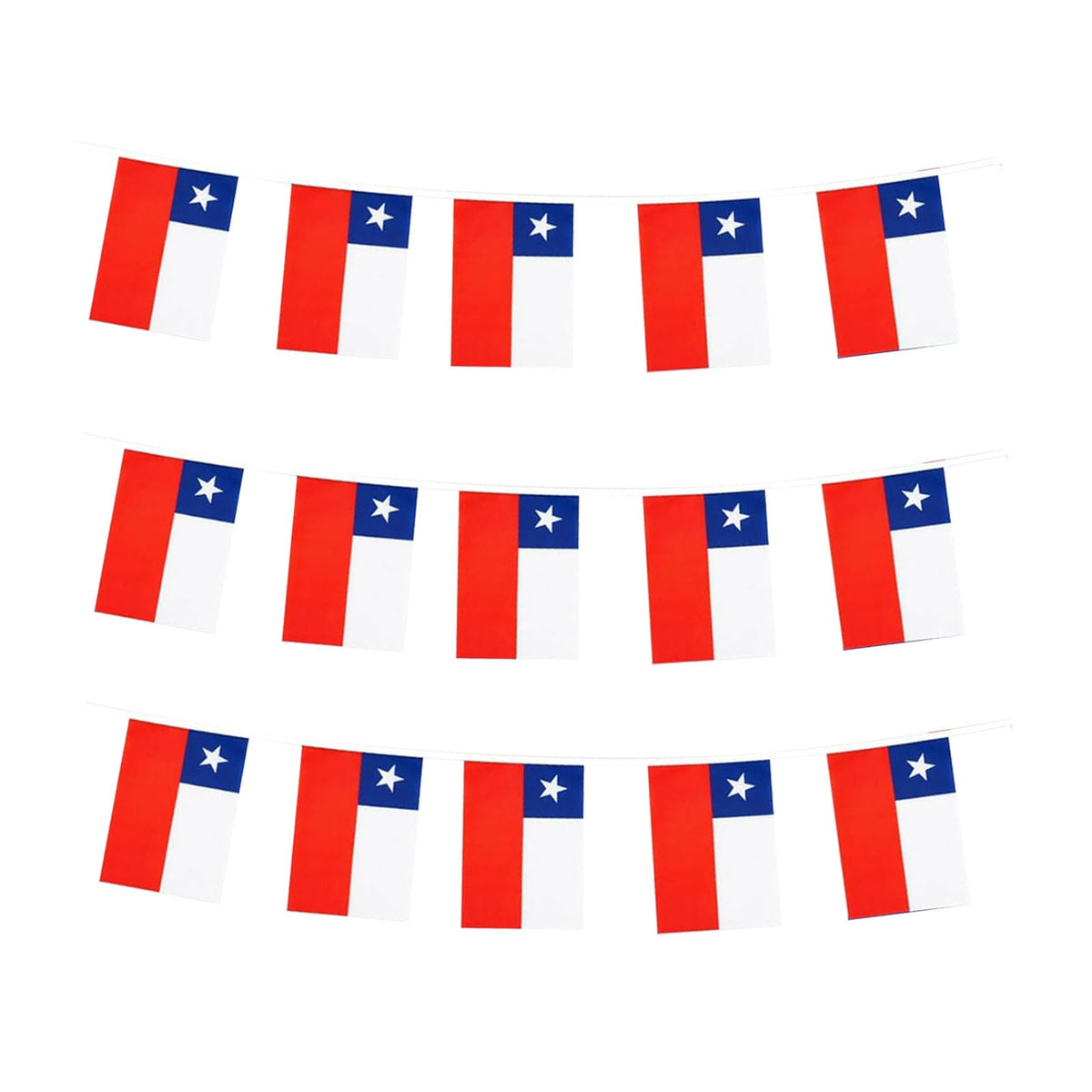 mflagperft Mini Chile Flag Banner with 30 flags strung together