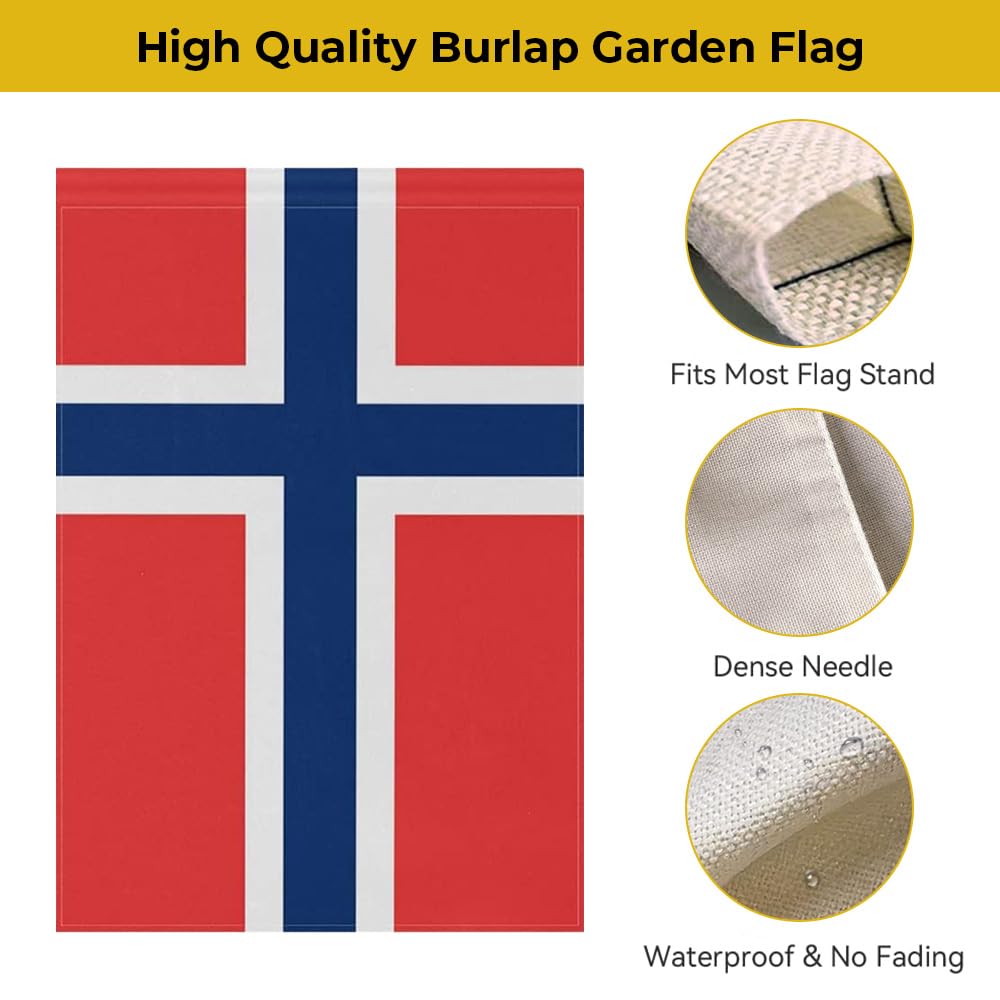 mflagperft Norway Garden Flag displayed in a garden