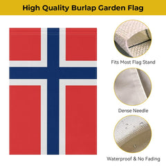 mflagperft Norway Garden Flag displayed in a garden