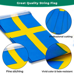 mflagperft Sweden mini flags displayed at a party
