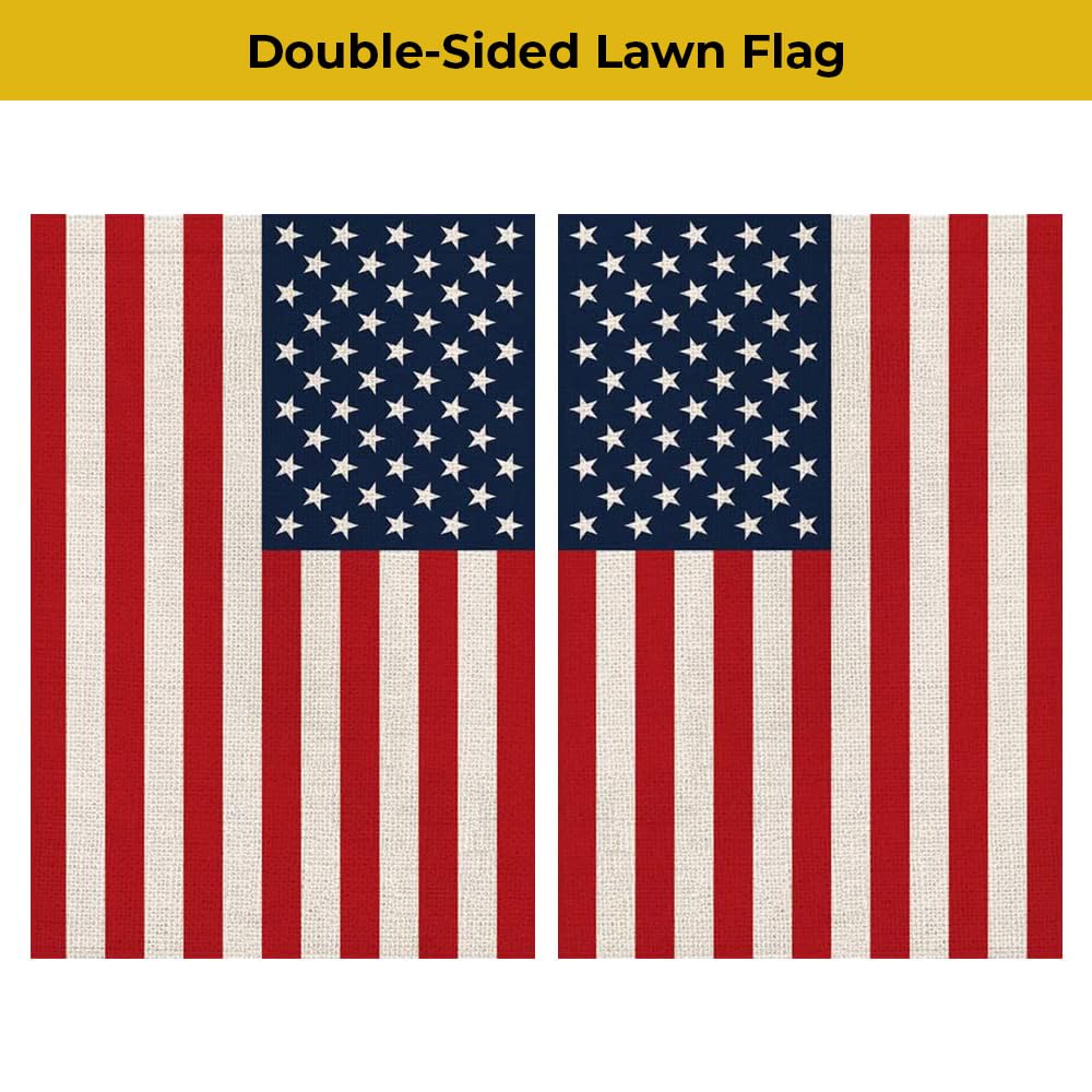 mflagperft USA Garden Flag in outdoor setting, displaying vibrant colours