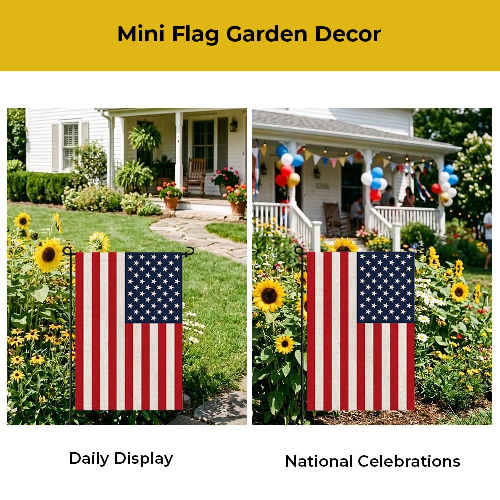 mflagperft USA Garden Flag with stand (not included) in garden