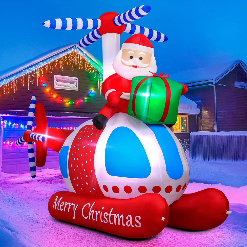 MGparty 9.7 FT Santa Helicopter Inflatable front view