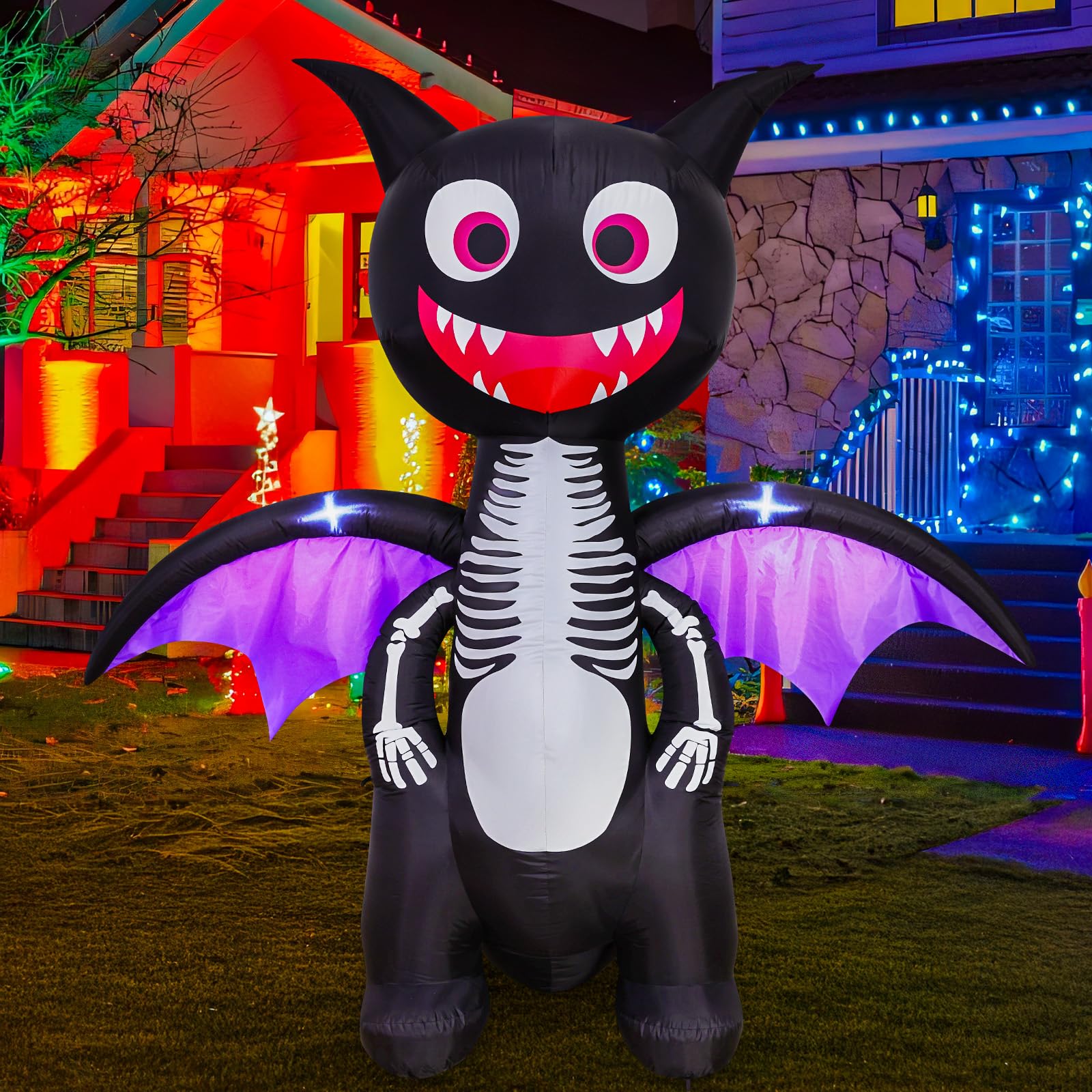 MGparty Halloween inflatable dragon in front yard display