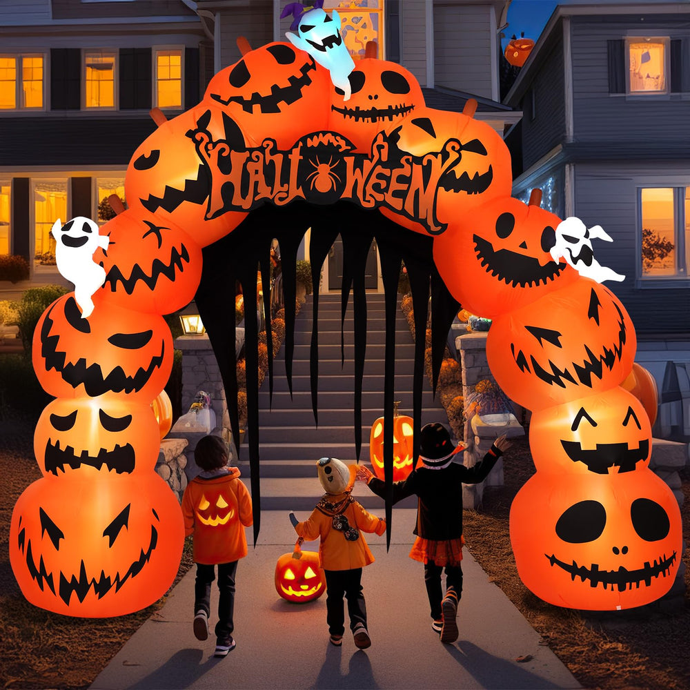 MGparty inflatable pumpkin archway with drawstring bag and accessories