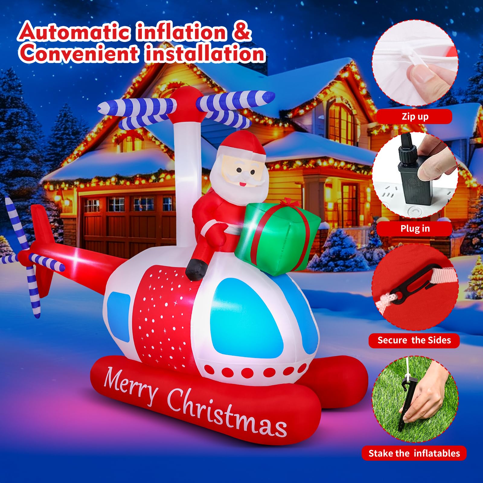 MGparty inflatable Santa helicopter during day