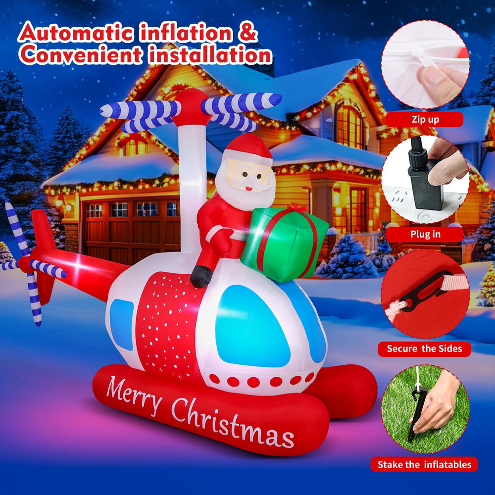 MGparty inflatable Santa helicopter during day