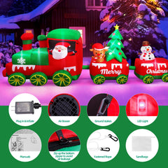 MGparty inflatable snowman and Christmas tree with train