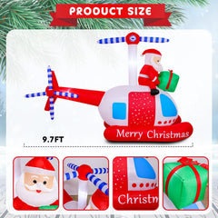 MGparty outdoor inflatable Santa helicopter in garden