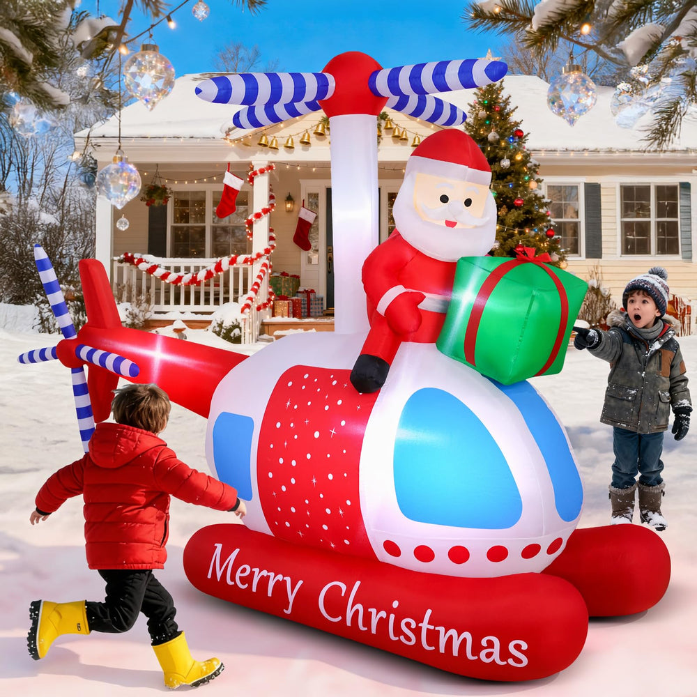 MGparty Santa Helicopter Inflatable setup with blower