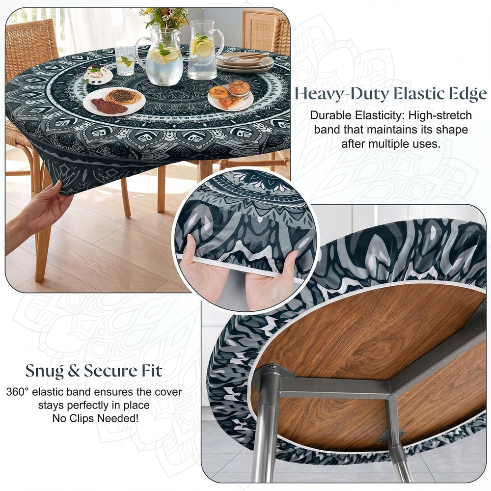 MHJY round table cover elastic edge detail