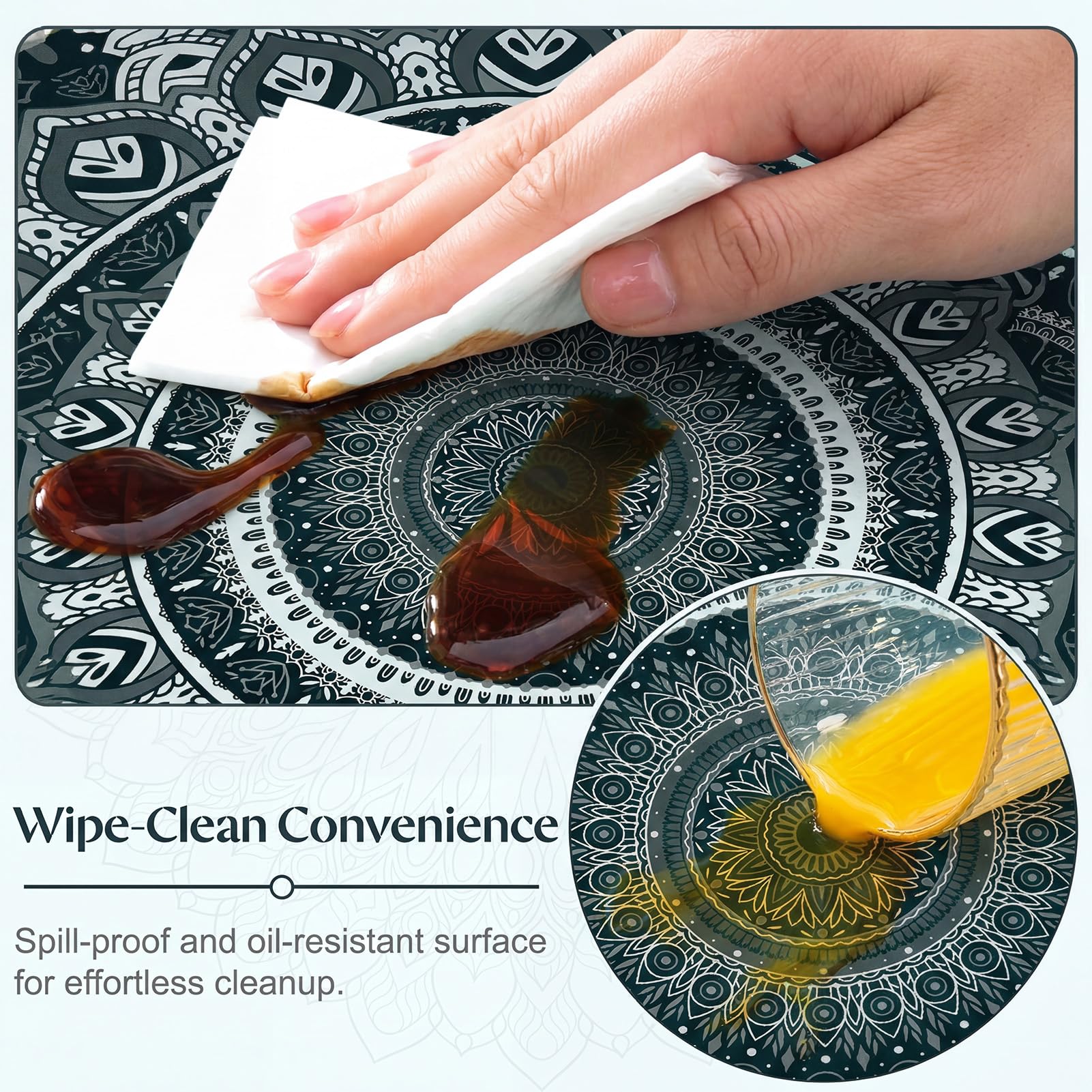 MHJY round tablecloth black circle design