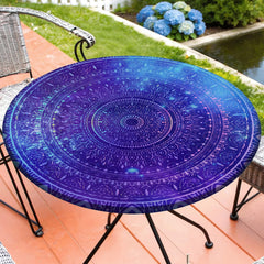 MHJY Round Tablecloth blue purple front view