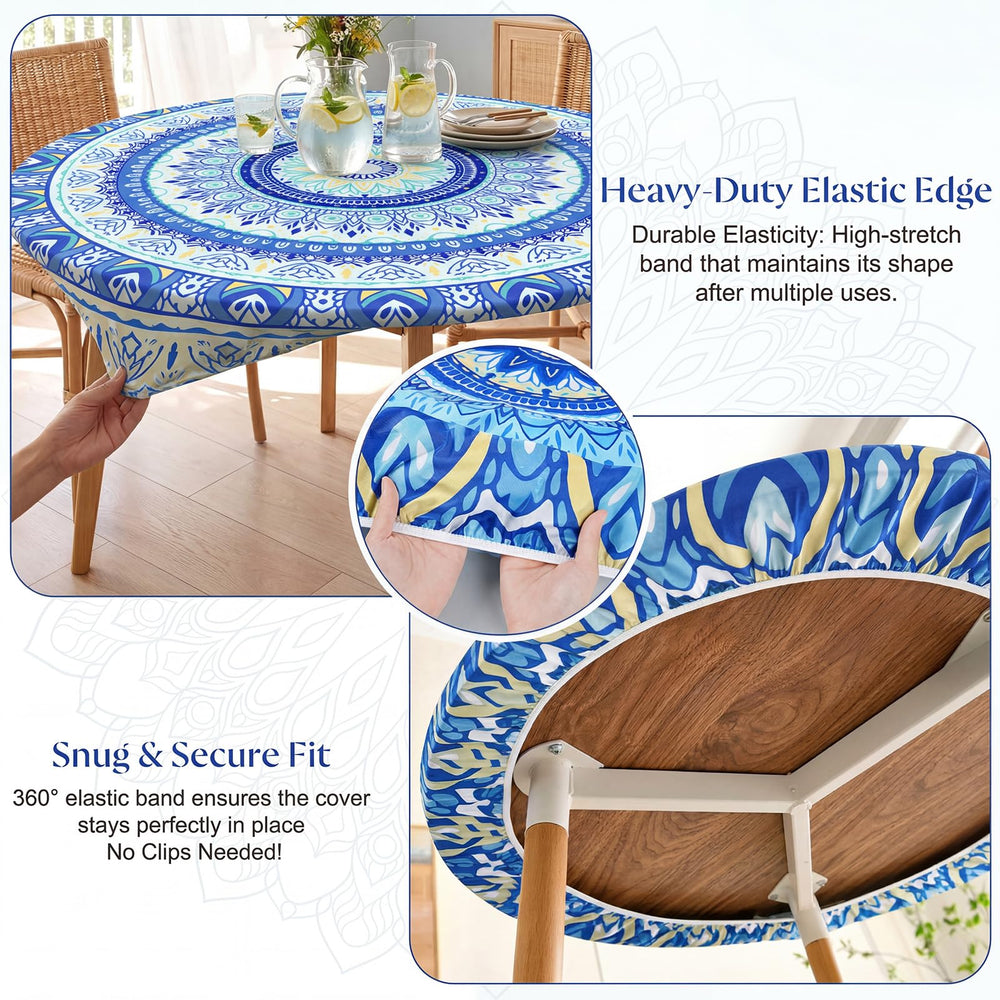 MHJY round tablecloth elastic edge close-up