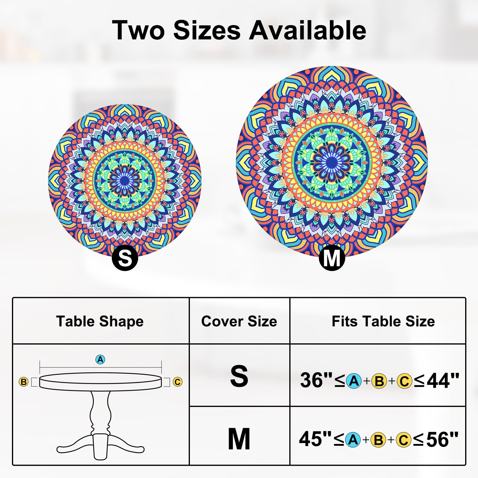 MHJY round tablecloth laid on a picnic table outdoors