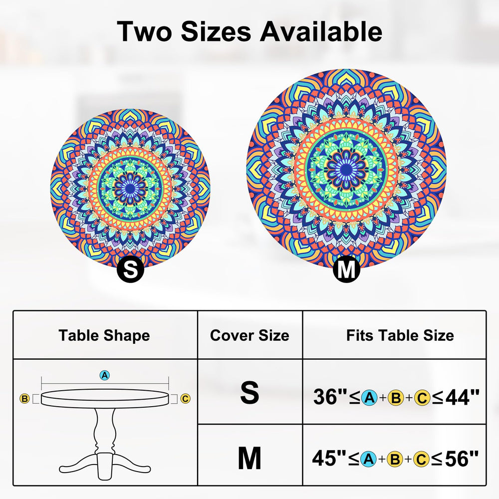 MHJY round tablecloth laid on a picnic table outdoors