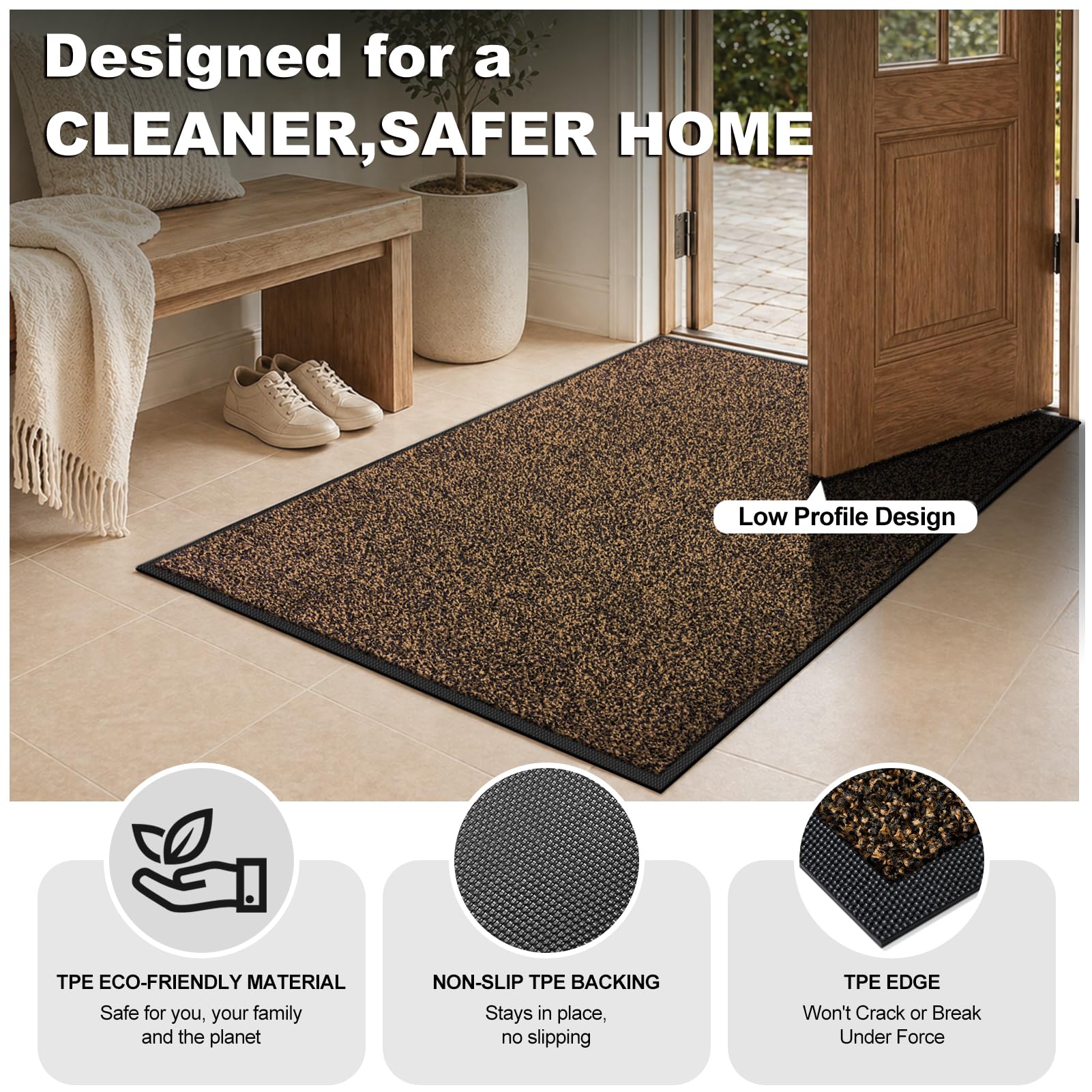 Mibao door mat close-up of ultra-dense yarn texture