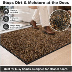 Mibao door mat with anti-slip rubber bottom, side view
