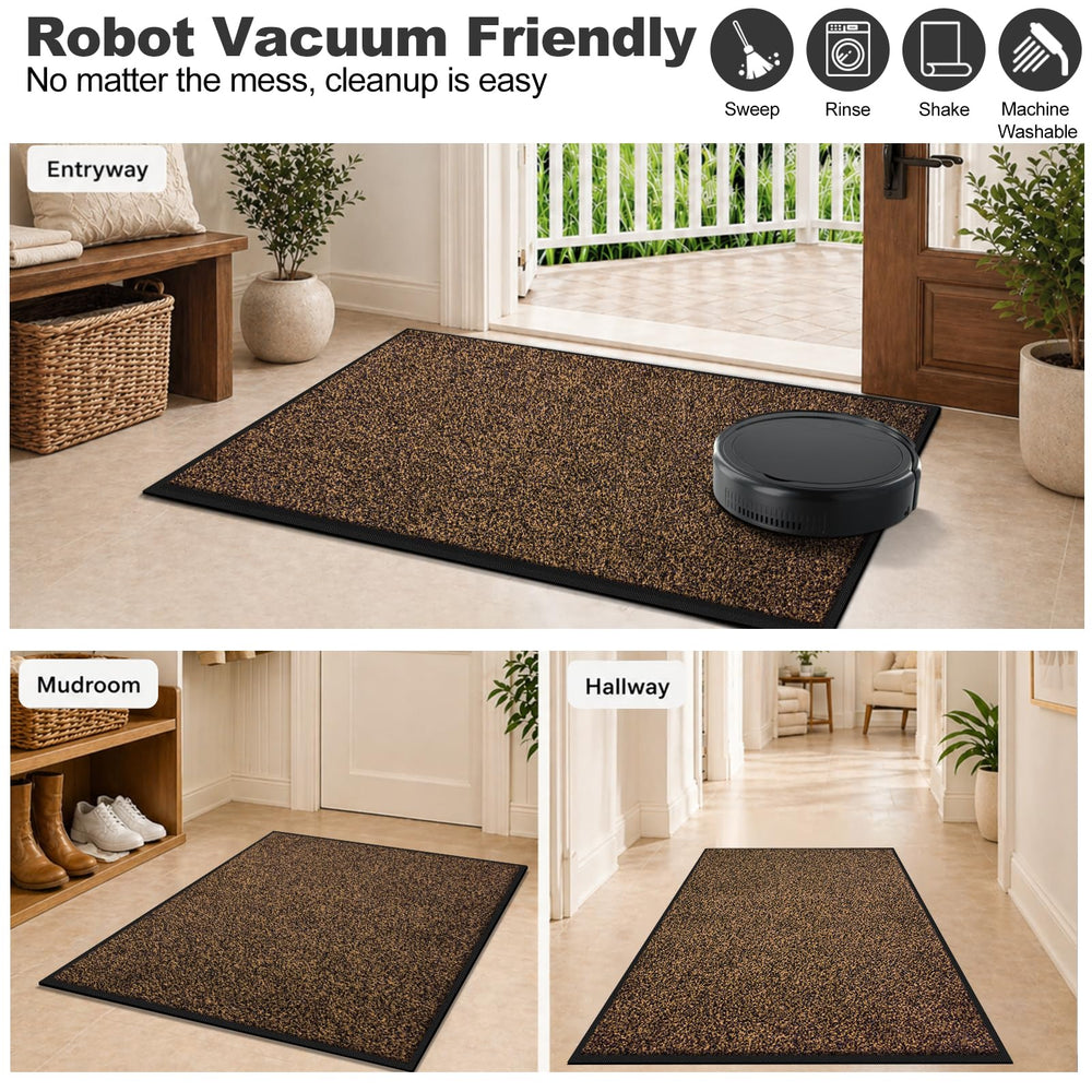 Mibao door mat with mud and dirt after heavy rain