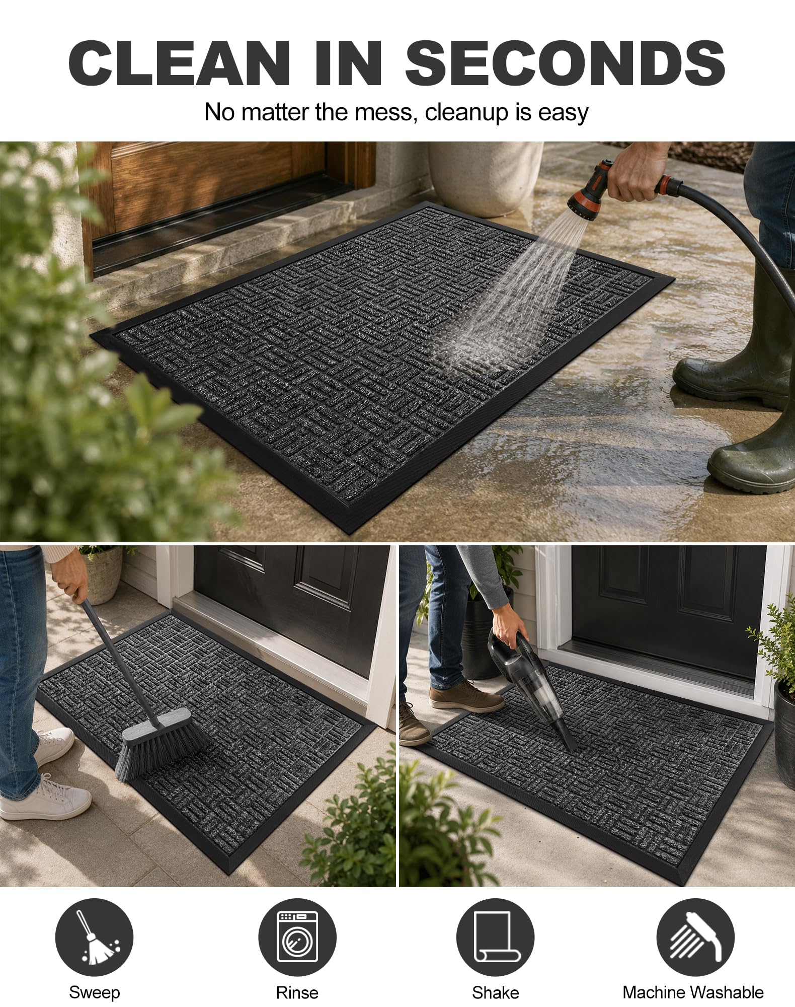 Mibao doormat outdoors in rainy weather