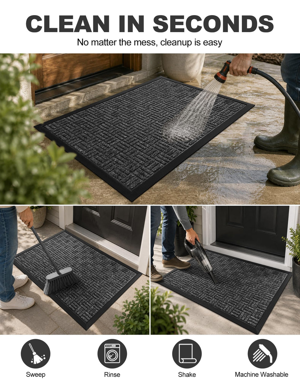Mibao doormat outdoors in rainy weather