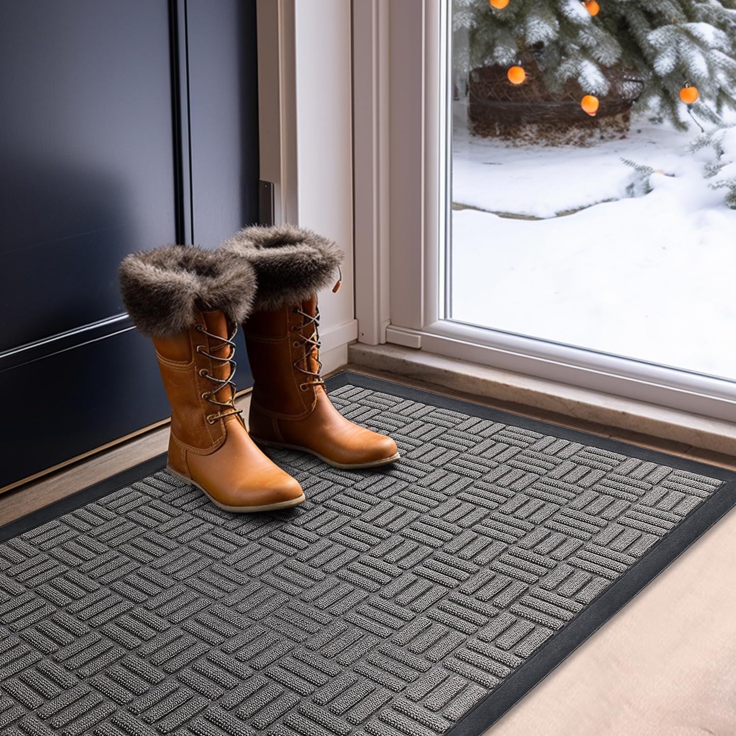 Mibao Doormat rolled up for easy storage