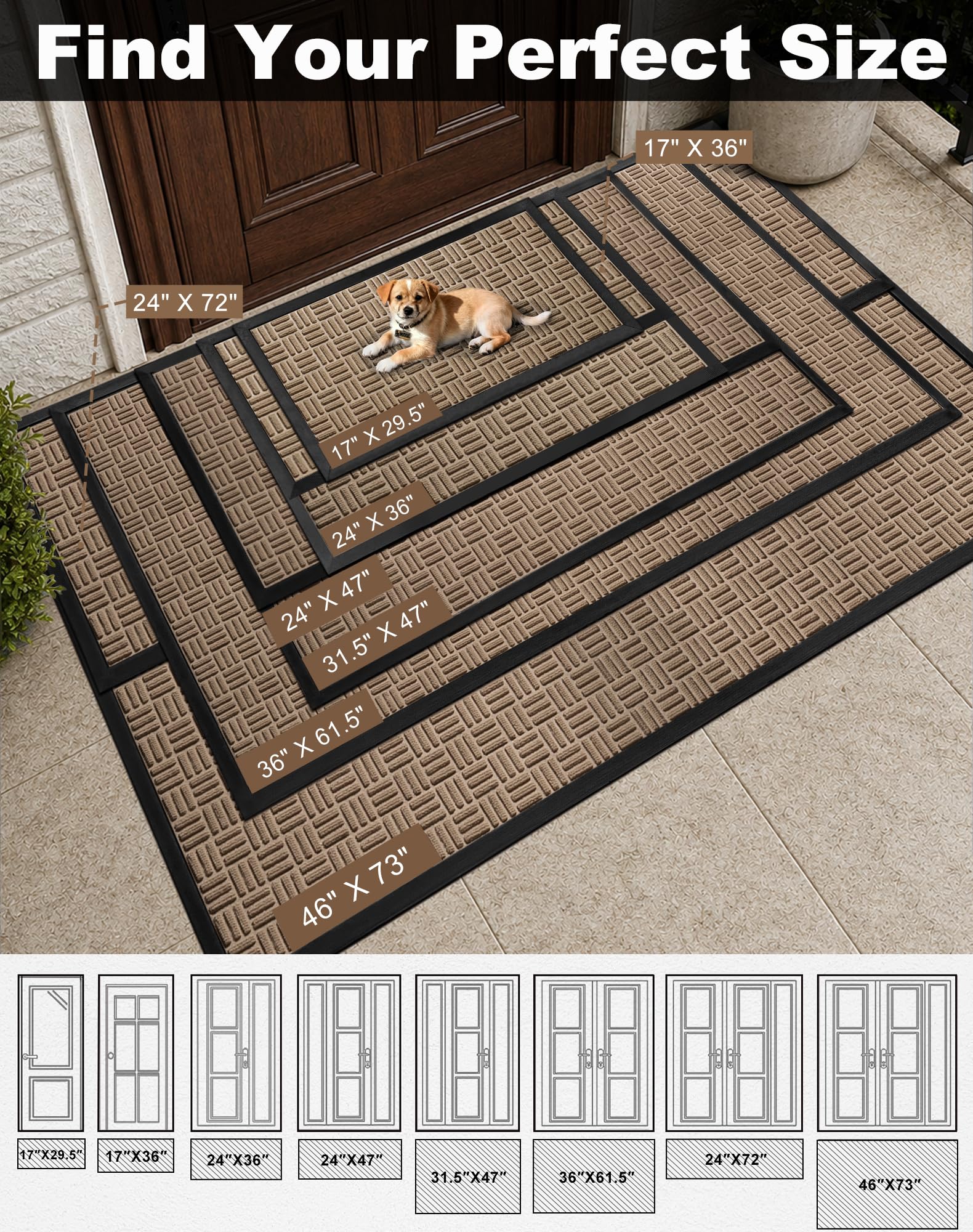 Mibao doormat showing deep grooves for dirt trapping