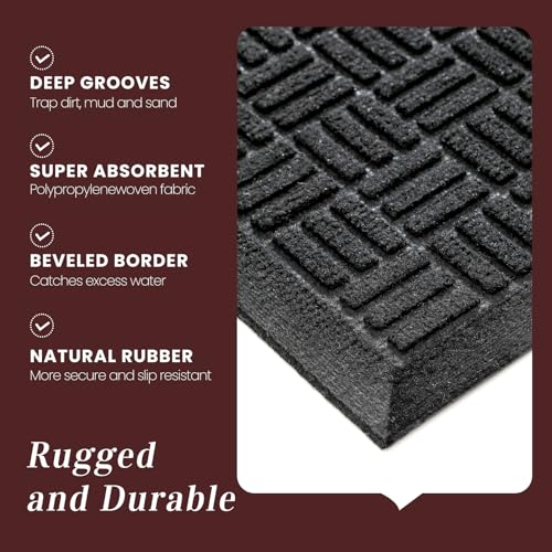 Mibao doormat showing non-slip rubber backing
