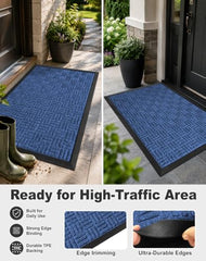 Mibao doormat with non-slip rubber backing on wood floor