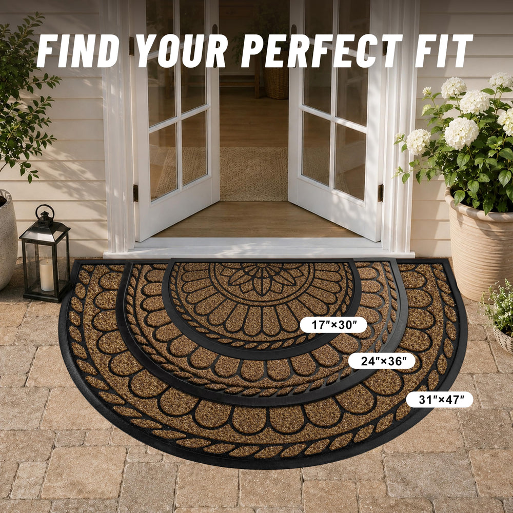 Mibao front door mat in a patio setting