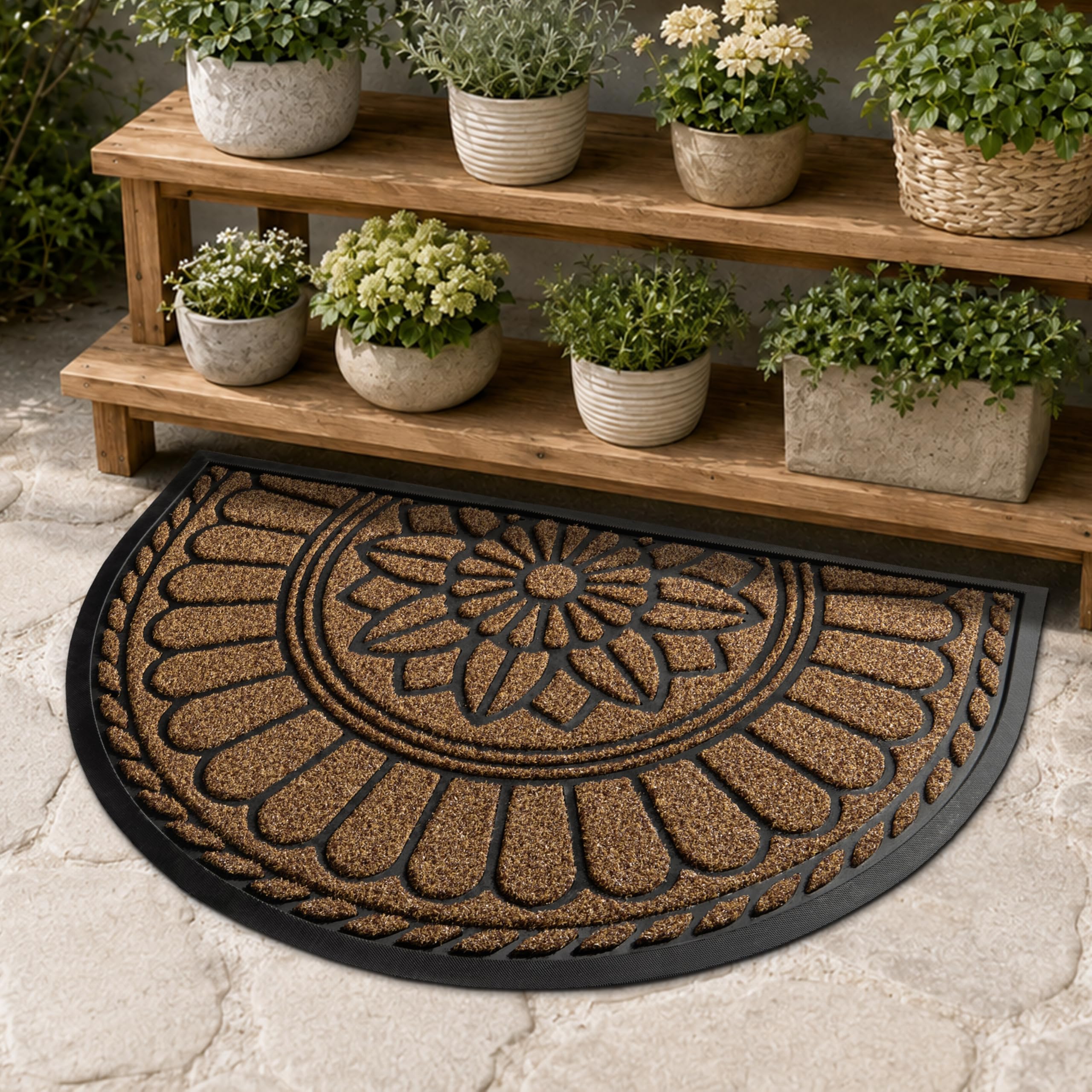 Mibao Half Round Door Mat, packaged view